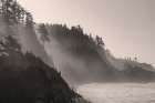 Sea mist rises along Indian Beach at Ecola State Park in Cannon Beach-Oregon-USA Art Print